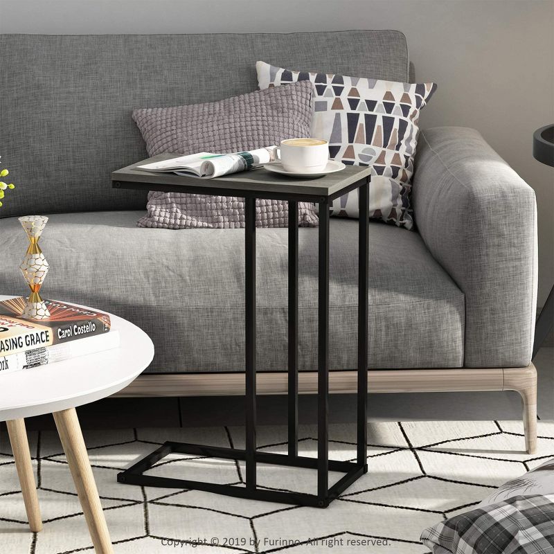 Furinno Camnus Modern Living Sofa Side Table, French Oak Grey, 1 of 5