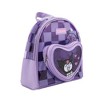 Kuromi & Baku Hearts 10" Purple Checkered Women's Mini Backpack - 2 of 4