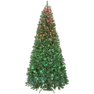 Whisen 7.5FT Prelit Christmas Tree with 450 LED Lights, 1688 Dense Tips - Green