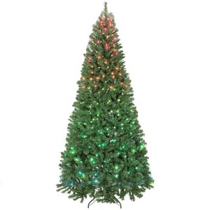 Whisen 7.5FT Prelit Christmas Tree with 450 LED Lights, 1688 Dense Tips - Green - 1 of 4