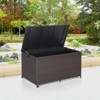 WELLFOR 133gal Outdoor Wicker Storage Box Container with Zippered Liner and 2 Wheels Brown - 2 of 4
