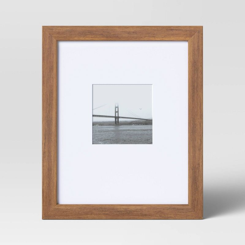 8&#34; x 10&#34; Matted to 4&#34; x 4&#34; Mid Tone Wood Single Image Frame Brown - Threshold&#8482;, 4 of 6