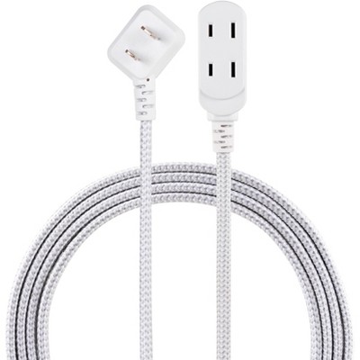 Philips 8' 3 Outlet Indoor Polarized Extension Cord Gray/White