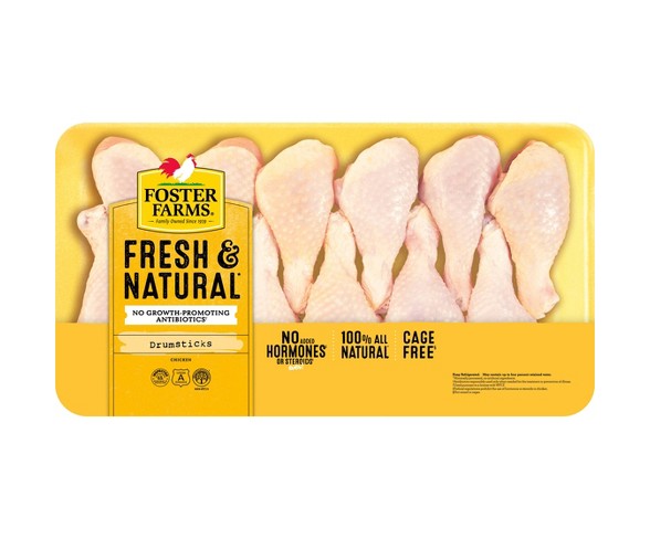 Foster Farms Fresh & Natural Chicken Drumsticks Value Pack - 3.39-5.29lbs - price per lb