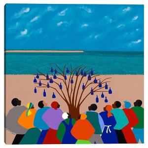 35" x 35" Bottle Tree Gullah Islands by Synthia Saint James Canvas Art Print - Masterpiece Art Gallery - 1 of 4