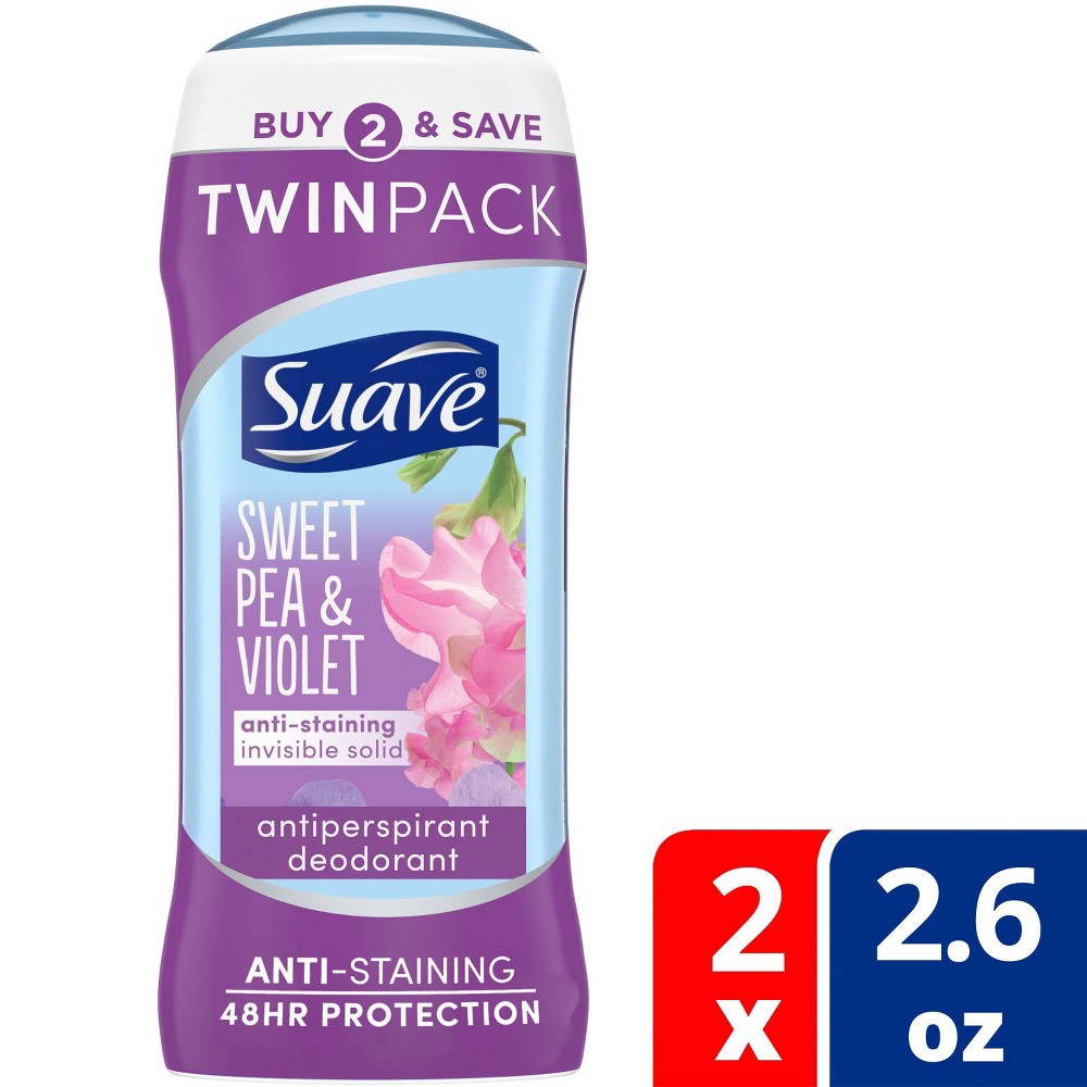 UPC 079400386748 product image for Suave Sweet Pea & Violet Anti-Staining 48-Hour Antiperspirant & Deodorant Stick  | upcitemdb.com