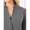 Hobemty Women's Professional Blazer Collarless Formal Work Business Suit Jacket - 4 of 4