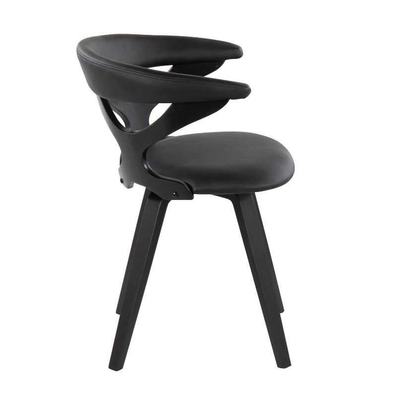 Gardenia PU Leather/Wood Dining Chair Black - LumiSource, 3 of 10