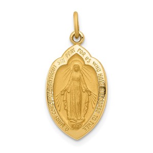 Black Bow Jewelry 14k Yellow Gold Miraculous Medal Charm or Pendant, 12 x 24mm - 1 of 4
