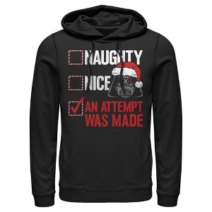 Men's Star Wars Christmas Vader Attempt Made Pull Over Hoodie - 1 of 4