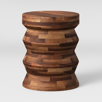 Zigzag Drum Accent Table Brown - Threshold™