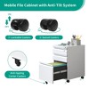 Munora - 3-Drawer Mobile File Cabinet with Lock - Heavy Duty Under Desk Storage - White - 4 of 4