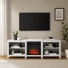 HomeStock 11 in. Freestanding Wood Smart Electric Fireplace TV Stand in White with smart temperature control - 4 of 4