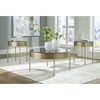 Signature Design by Ashley Jettaya 3-Piece Glass Coffee Table Set with End Tables - Brushed Brass Finish - 3 of 4