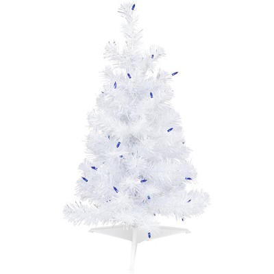 Northlight 4' Pre-Lit Medium White Iridescent Pine Artificial Christmas Tree  - Blue Lights, 1 - Gerbes Super Markets