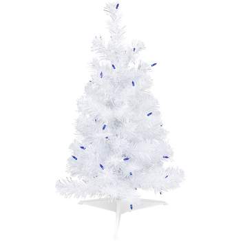 Northlight 2' Pre-lit White Iridescent Pine Artificial Christmas Tree - Blue Lights