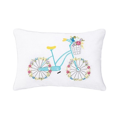 C&F Home Spring Time Bike Ribbon Art 14" x 22" Throw Pillow