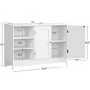 USIKEY Pedestal Sink Storage Cabinet with 2 Doors and 3 Open Shelves, Under Sink Cabinet, Bathroom Sink Cabinet with U-Shape, White - 3 of 4