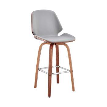 26" Arabela Counter Height Barstool with Leather Seat - Armen Living