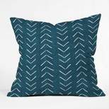 16"x16" Becky Bailey Mud Cloth Big Arrows Square Throw Pillow Teal - Deny Designs