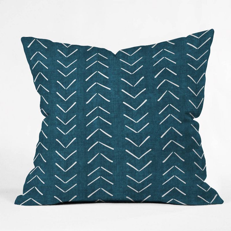 16&#34;x16&#34; Becky Bailey Mud Cloth Big Arrows Square Throw Pillow Teal - Deny Designs, 1 of 6