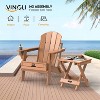 VINGLI Small HDPE Folding Side Table, Plastic Waterproof Portable Adirondack Coffee End Tables, Teak - 4 of 4