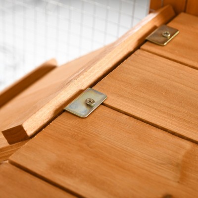 Large Wooden Outdoor Cat Enclosure with Shelves and Bridges