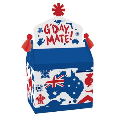 Big Dot of Happiness Australia Day - Treat Box Party Favors - G'Day Mate Aussie Party Goodie Gable Boxes - Set of 12