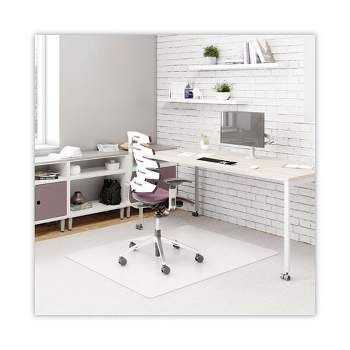deflecto DuraMat Moderate Use Chair Mat, Low Pile Carpet, Flat, 45 x 53, Rectangle, Clear