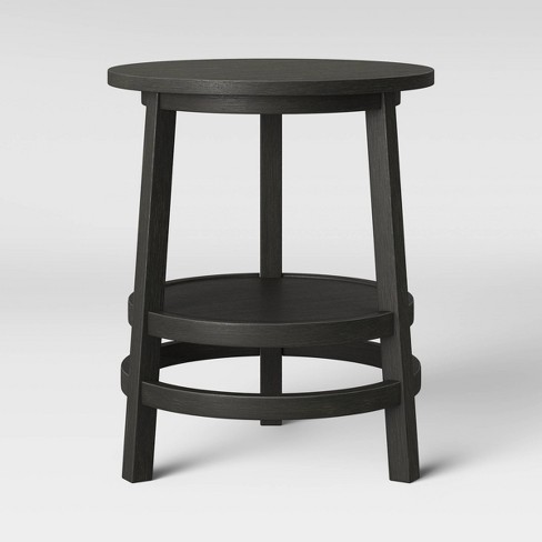 Haverhill Round Wood End Table Black, Black Round End Tables
