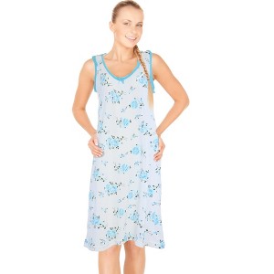 JEFFRICO Womens Sleeveless Nightgowns Sleepwear Soft Pajama Dress Nightshirts - 1 of 4