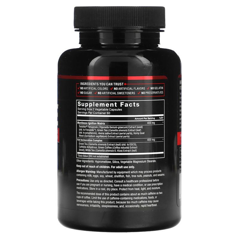 Force Factor Test X180 Ignite, Total Testosterone Booster & Fat Burner, 120 Capsules, 2 of 3