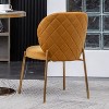 NicBex Round Dining Table Set for 2 Morden Dining Room Table with 2 Velvet Chairs and MDF Tabletop for Dining Room - 3 of 4