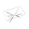 TOAOTBNBO Modern Coffee Tables with Tempered Glass, Durable Center Table with Metal Legs, Coffee Table for Apartment, Silver - 2 of 4