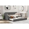 Streamdale Upholstered Daybed with Trundle, Wood Slat Support,Upholstered Frame Sofa Bed, Twin,Gray - 3 of 4