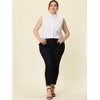 Agnes Orinda Women's Plus Size Sleeveless Office Work Button-Down Tank Top - 3 of 4