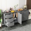 TIRAMISUBEST Storage Cabinet with 3 Drawers & Adjustable Shelf - Gray Mobile File Cabinet - 3 of 4