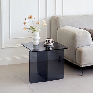 Hrinhom 17.7"W Tempered Glass SideTable - 1 of 4