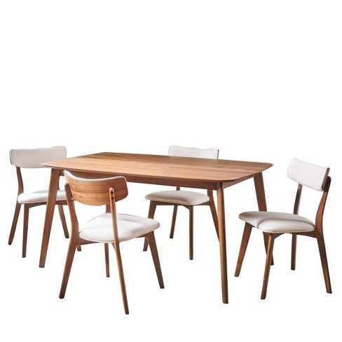 5pc Alma Mid Century Wood Dining Set - Christopher Knight Home : Target