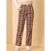 INSPIRE CHIC Women's Plaid Elastic Waist Casual Work Office Long Pants - 2 of 4