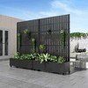 Lirago 6 ft. H x 4 ft. W Metal Planter Box privacy screen Garden Bed with Trellis and Wheels - Black - 3 of 4
