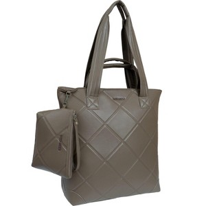 Max Studio 18 Inch Large Lamby Diamond Quilted Travel Tote - 1 of 4