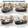 Human Dog Bed for Adults & Pets, 67.7" × 43.3" Large Giant Size with Pillow, Washable Faux Fur Removable,Bean Bag with Handle Side Pocket - 4 of 4