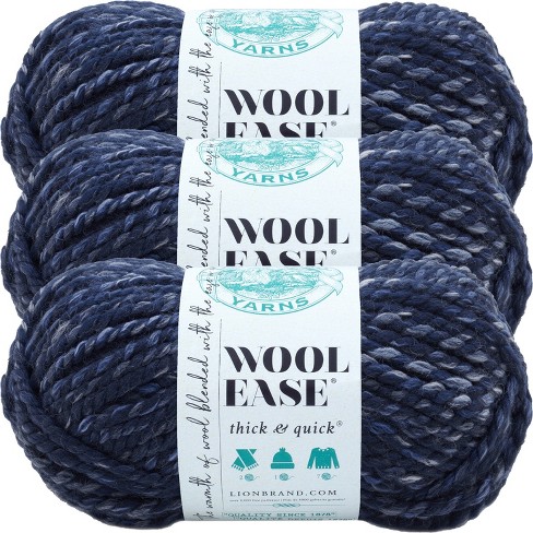 (3 Pack) Lion Brand Wool-Ease Thick & Quick Yarn - River Run