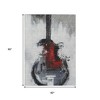 Gray Charcoal And Red Abstract Washable Indoor Outdoor Area Rug - 3 of 4