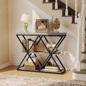 Shelf Console Sofa Table for Living Room, Storage Accent Table with Adjustable Feet - 1 of 4