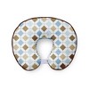 Bacati - 3 pc Mod Diamond/Stripes Aqua Chocolate Hugster Feeding & Infant Support Nursing Pillow - 4 of 4