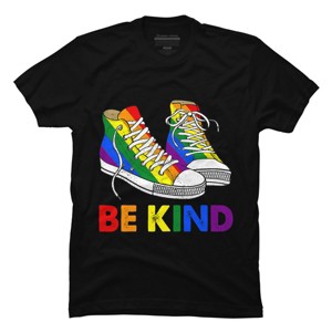 Adult Design By Humans Be Kind Sneakers LGBTQIA PrideBy Legato Tendo T-Shirt - 1 of 2