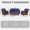Sapphtopaz Patio Furniture Set Rattan Sectional Outdoor Chairs Set with Cushions and Ottoman for Garden, Backyard, Terrace, Balcony - 3 of 4
