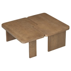 OUTSUPPLY Modular Coffee Table Set, Modern Splicing Design MDF Table, 2-Piece Convertible Living Room Furniture - 1 of 4